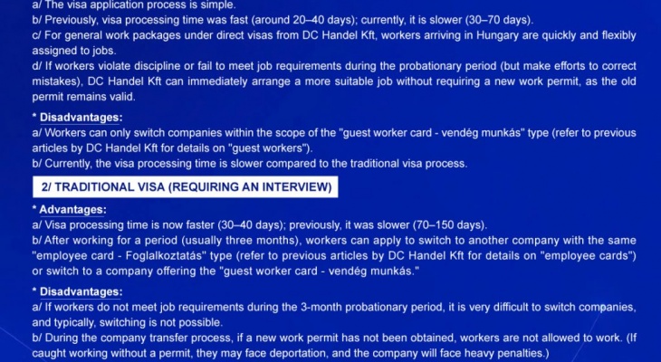 How do the advantages and disadvantages compare between the direct visa (no interview) and the traditional visa (requires interview)?