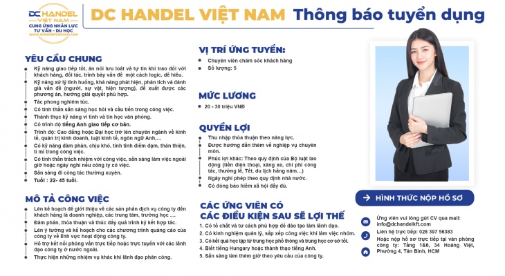 DC HANDEL VIỆT NAM THÔNG BÁO TUYỂN DỤNG